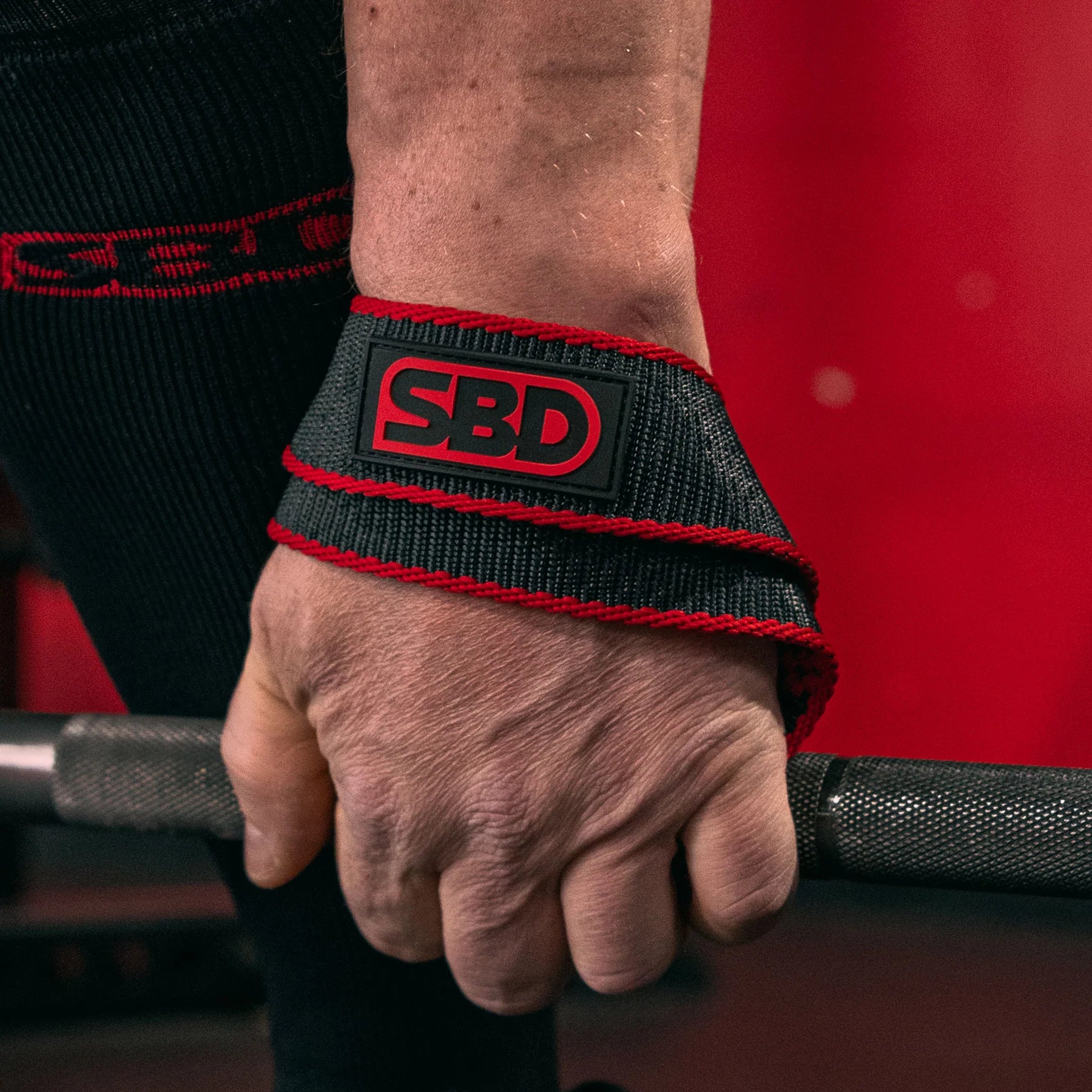 SBD Figure 8 Lifting Straps Schwarz Rot 8er Details 