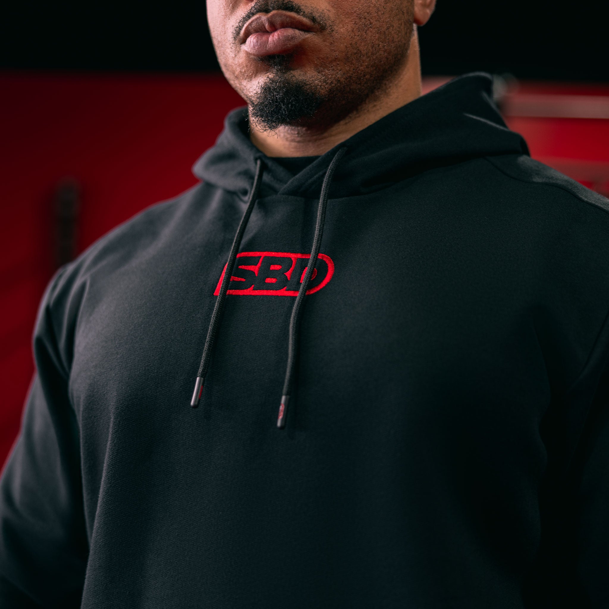 SBD Hoodie Schwarz Unisex Logo Details Brust